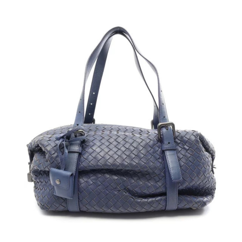 Bottega Veneta Intrecciato Montaigne Handbag Leather Navy Blue